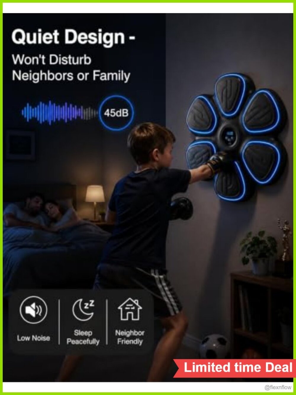 Music Boxing Wall Machine LED Light Boxing Gloves Included - Picture 5 of 5